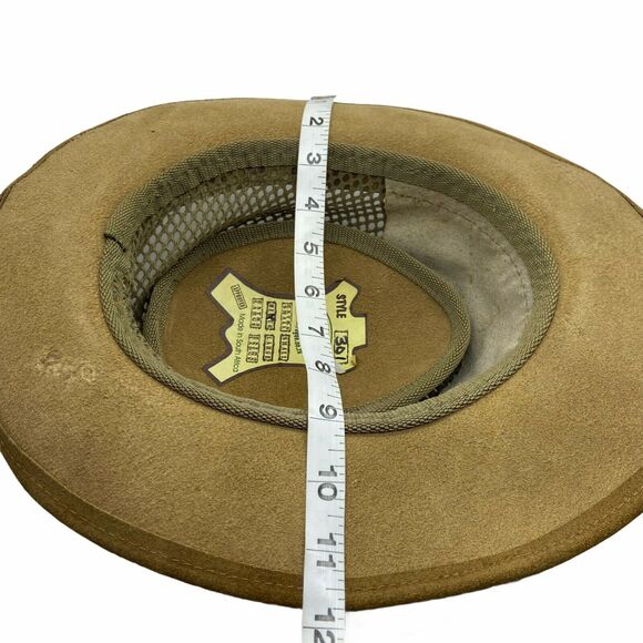 Rogue Safari Hat South Africa Unisex Khaki Suede Mesh Retro Size Medium M 6 5/8 - Picture 8 of 16
